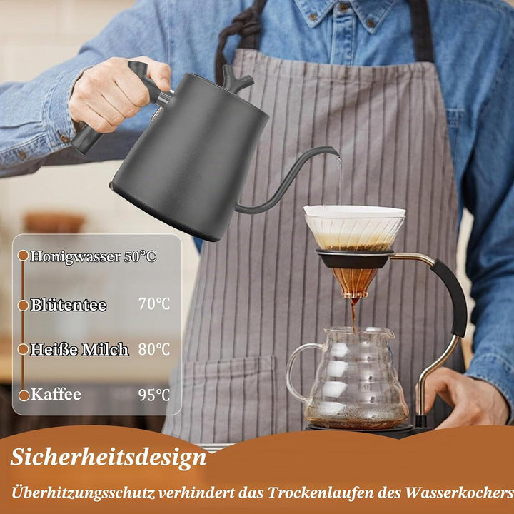 Smart schwanenhals wasserkocher, Edelstahl Wasserkocher mit Temperatureinstellung, Gooseneck Kettle