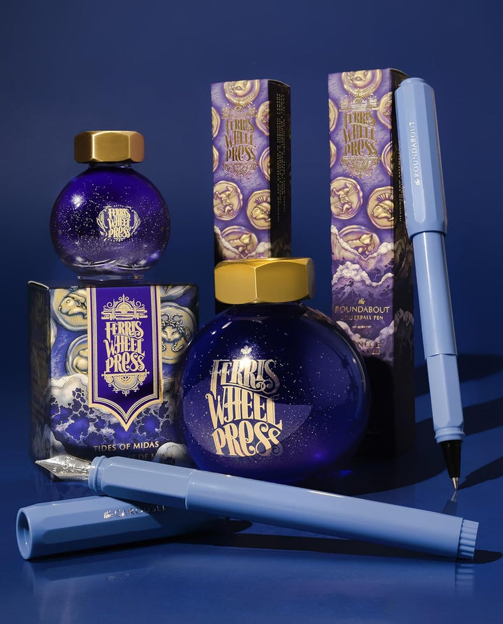 Ferris Wheel Press Fountain Pen Ink, FerriTales Collection, Lapis blue with gold shimmer, 20ml Lapis