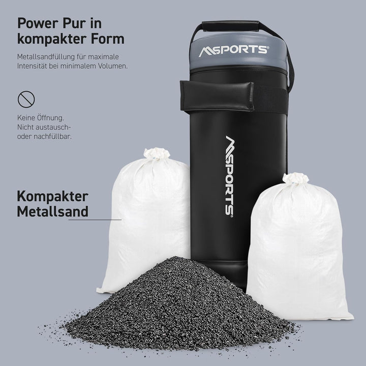 MSPORTS Power Bag Premium 5-30 kg Fitness Bag - Sandsack für Functional Fitness Gewichtssack, 30 kg
