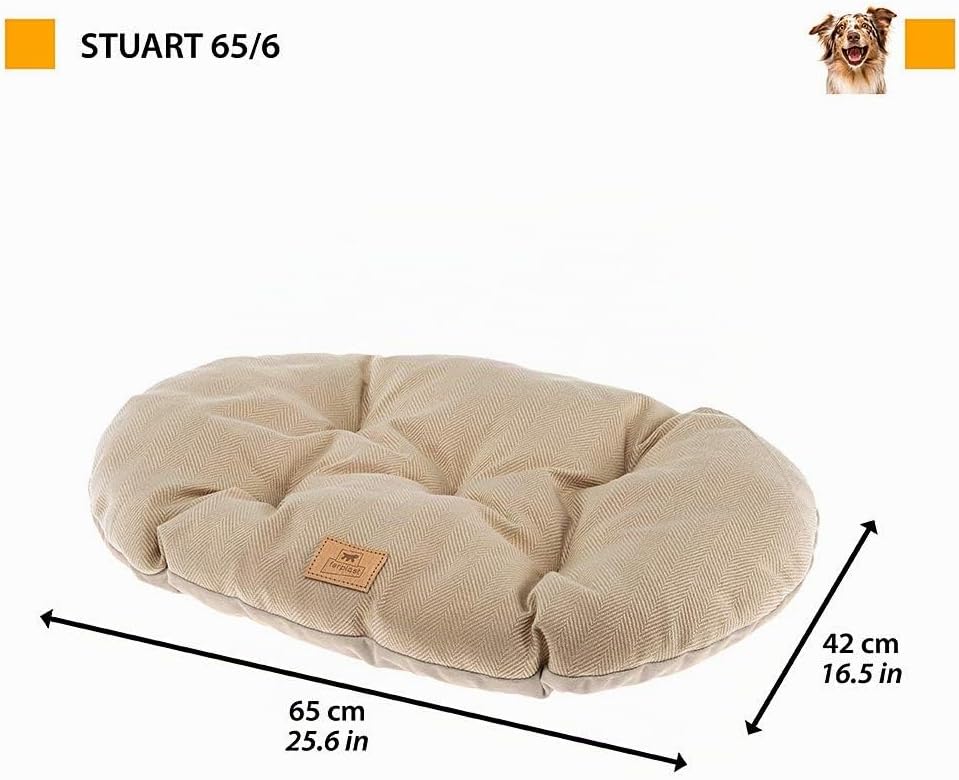 Ferplast Kissen für Hunde und Katzen STUART 65/6, doppelseitig, aus Tweed und weichem Samt, waschbar