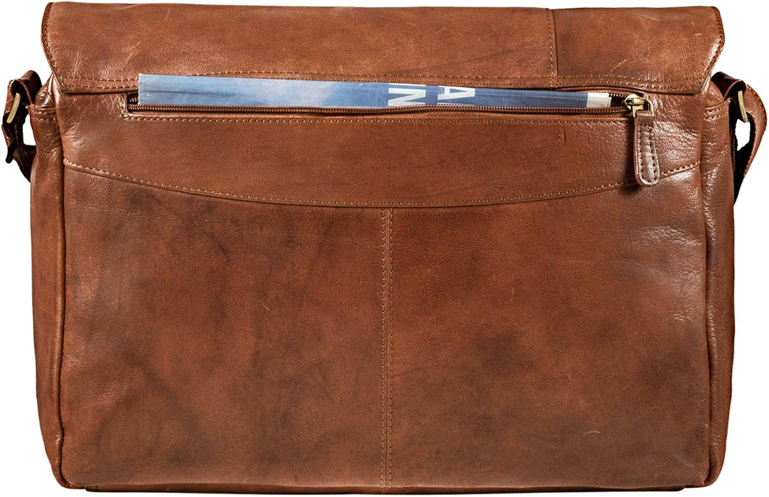 STILORD Vintage Umhängetasche Leder gross für Herren Damen 15.6 Zoll Laptoptasche Unitasche Bürotasc