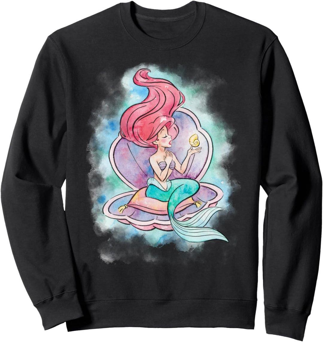 Disney The Little Mermaid Ariel Singing Watercolor Profile Sweatshirt