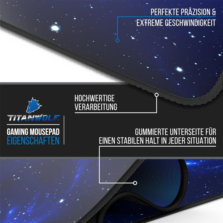 Titanwolf XXXL Übergrösse Mauspad 1600x800mm, Gaming Mousepad Gross,160x80 cm Tischunterlage Large S