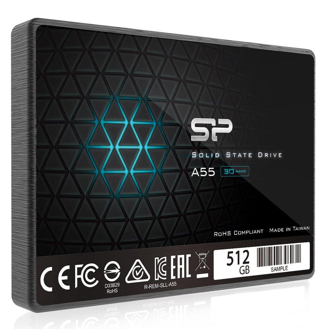 Silicon Power Internes Solid-State-Laufwerk (SP512GBSS3A55S25) A55, 3D NAND, SLC-Cache für Leistungs