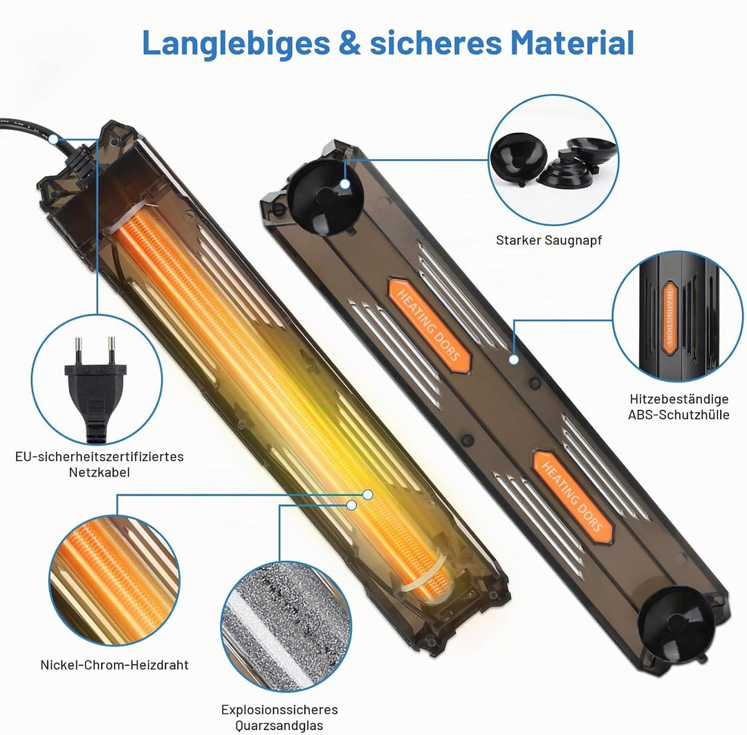 hygger Aquarium Heizung, 100W Temperatur Einstellbare Heizung für Aquarien, Aquarium Heizstab mit Ex
