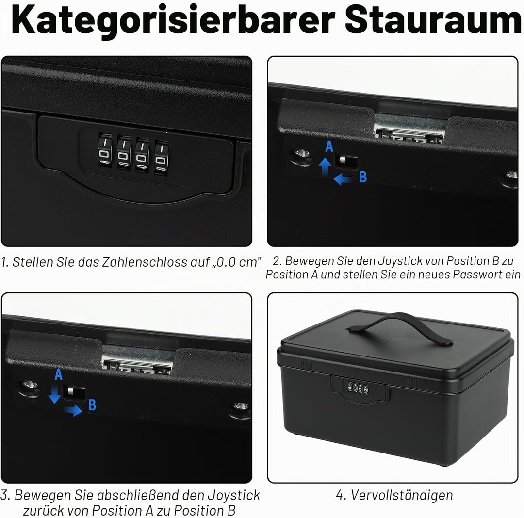 Abschliessbare Box mit Zahlenschloss, 9L Medikamentenbox mit Griff Verschliessbare Box, Doppellagig