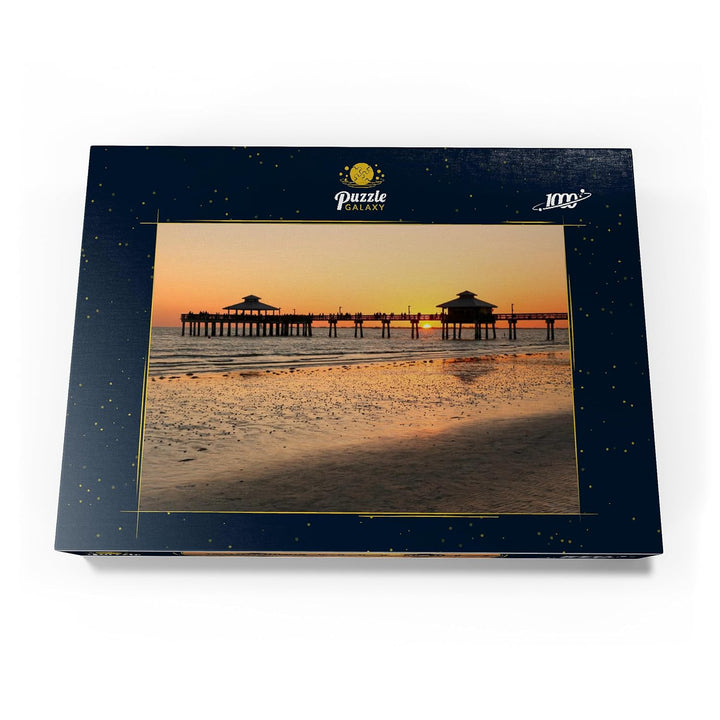 Sonnenuntergang am Pier in Fort Myers Beach an der Golfküste, Florida, USA - Premium 1000 Teile Puzz