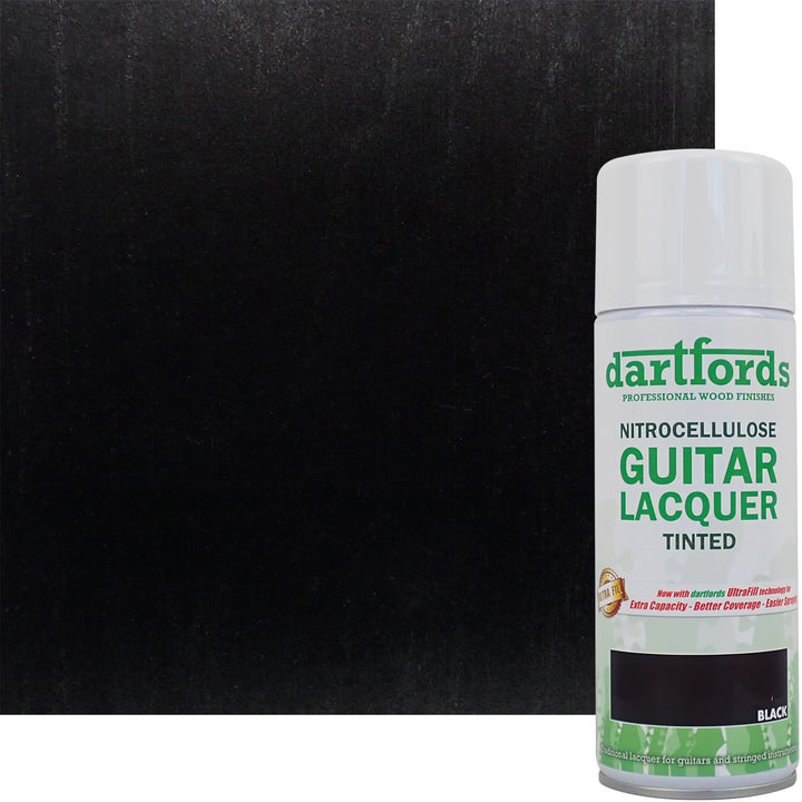 dartfords Nitrozellulose-Gitarrenlack, getönt, Schwarz (getönt), Sprühdose, 400 ml Black (Tint) 400