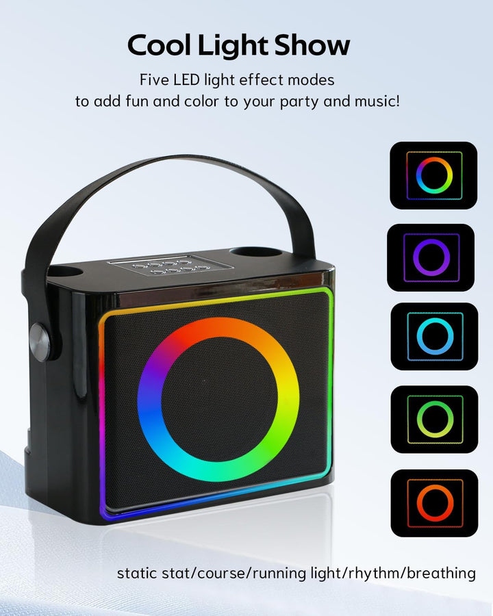 Karaoke Maschine, Karaoke anlage mit 2 mikrofonen, Tragbaren Karaoke Box Bluetooth Lautsprecher mit