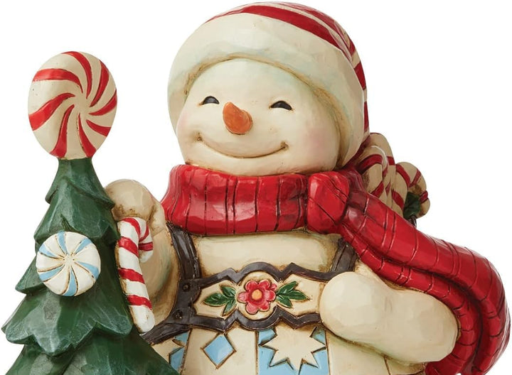 Enesco Jim Shore Schneemann mit Zuckerstange, Baumhalle Mark Exklusive süsse Weihnachtstraditionen