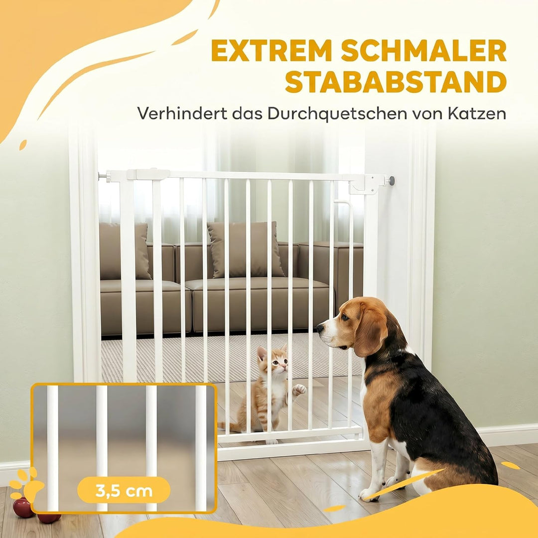 PawHut Treppenschutzgitter Absperrgitter Hund Schutzgitter ohne Bohren 76-80 x 76 cm Türschutzgitter