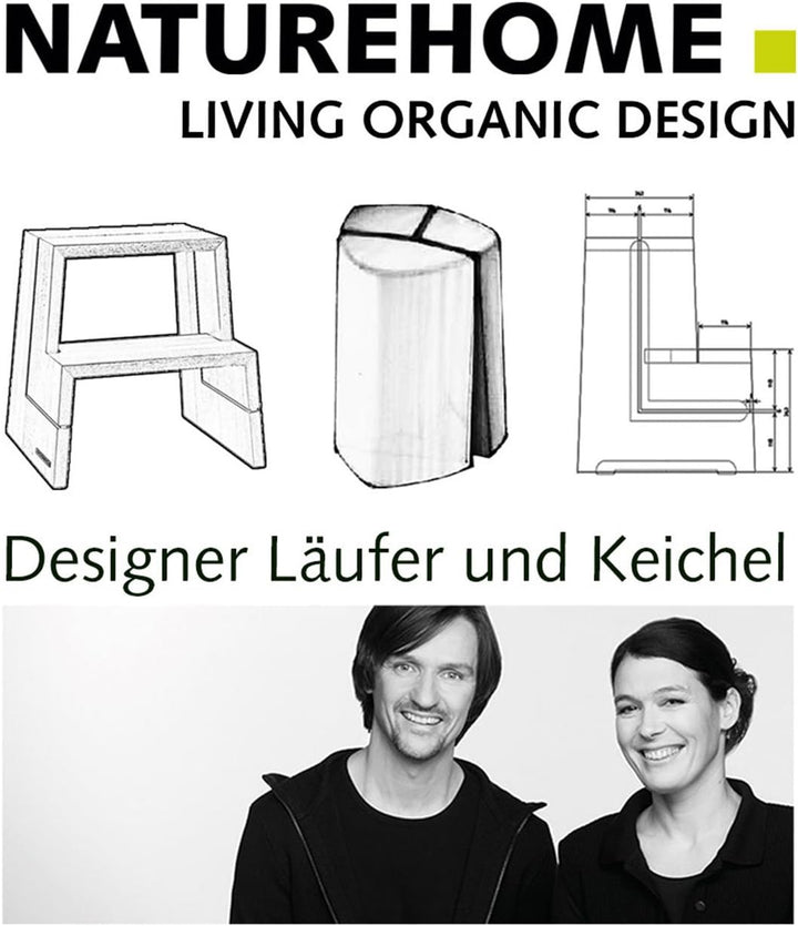 NATUREHOME Design Hocker Massivholz Nussbaum Natur geölt Sitzhocker Holz