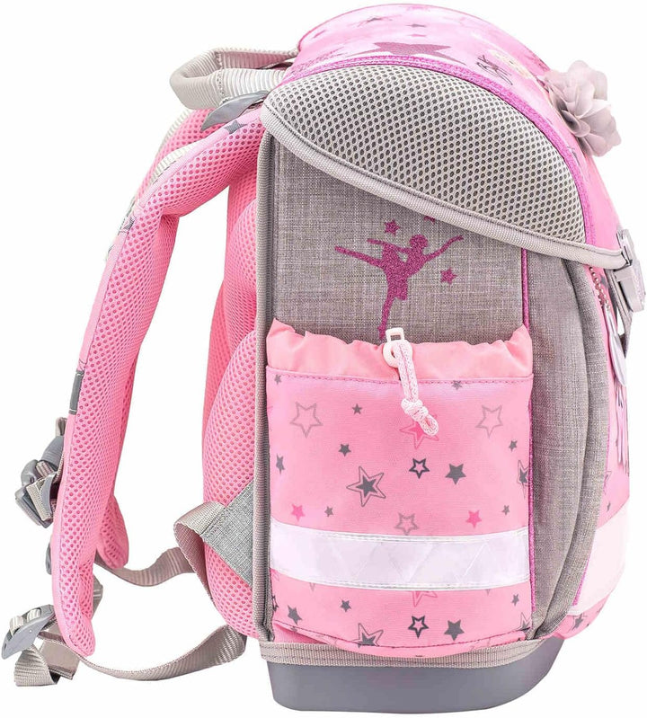 Belmil Schulranzen Set 403-13/AG/S/R 5 - teilig ergonomischer Schulranzen Set mit Regenschutz 1. kla