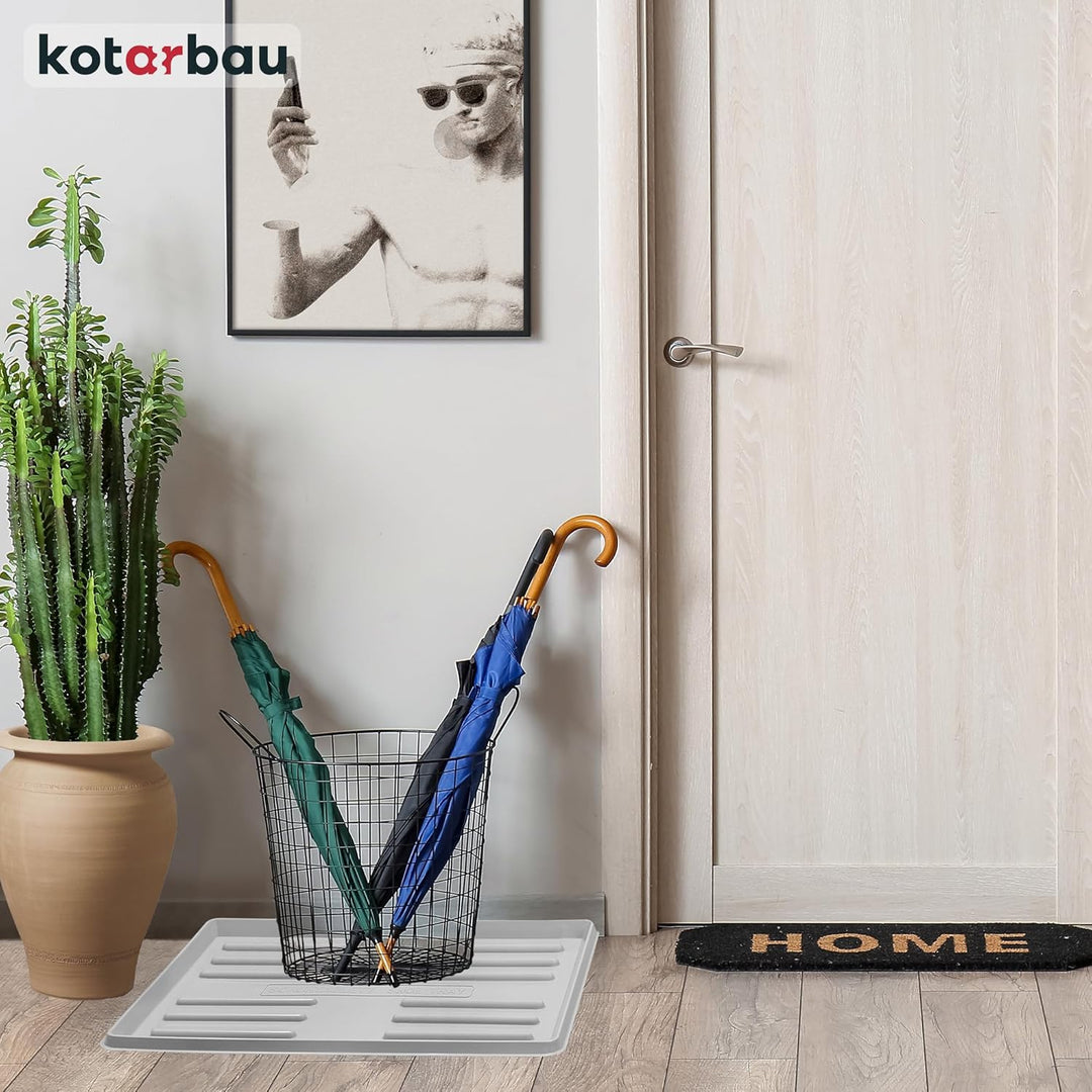 KOTARBAU® 2er Set Schuhabtropfschale 60x40 cm Abtropfmatte Schuhe Grau Schuhmatte Abtropfmatte Kunst