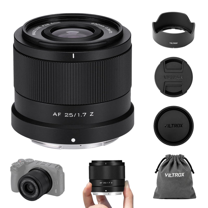 VILTROX 25mm F1.7 Air APS-C Objektiv mit Autofokus für Nikon Kameras Lens mit Z-Mount Standardobjekt