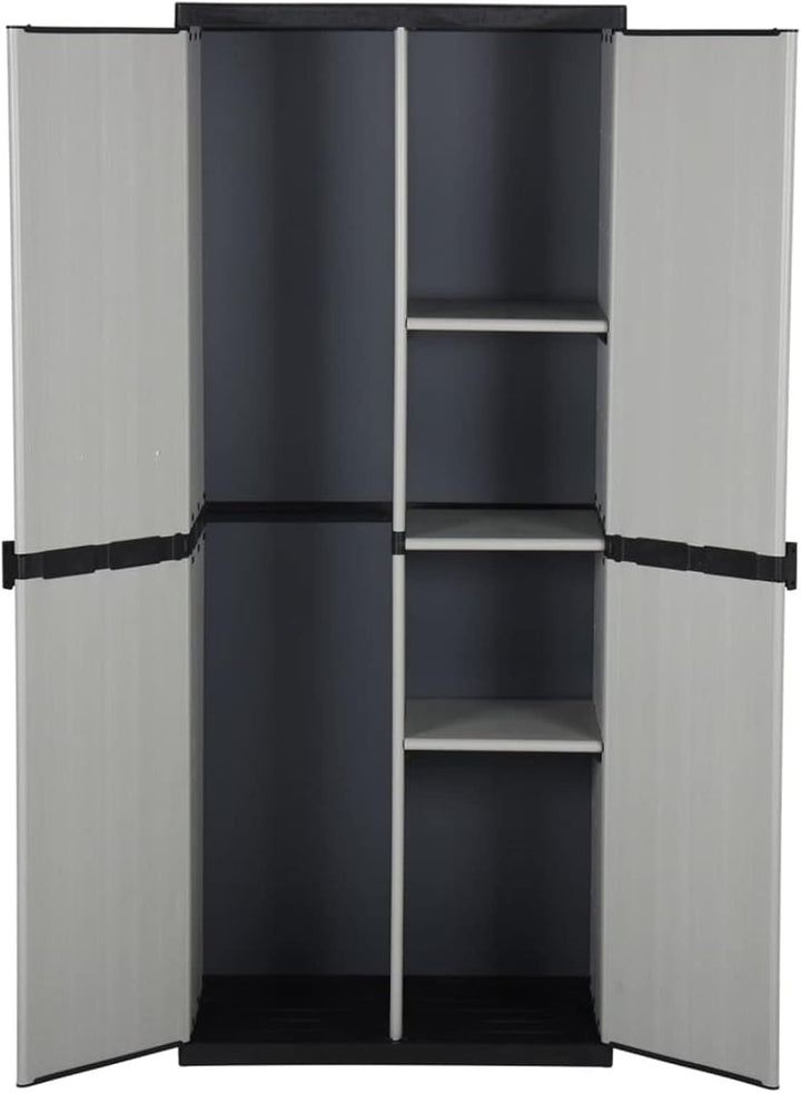 Tidyard Kunststoffschrank Balkonschrank Gartenschrank Putzschrank Kellerschrank Lagerschrank mit 2 T