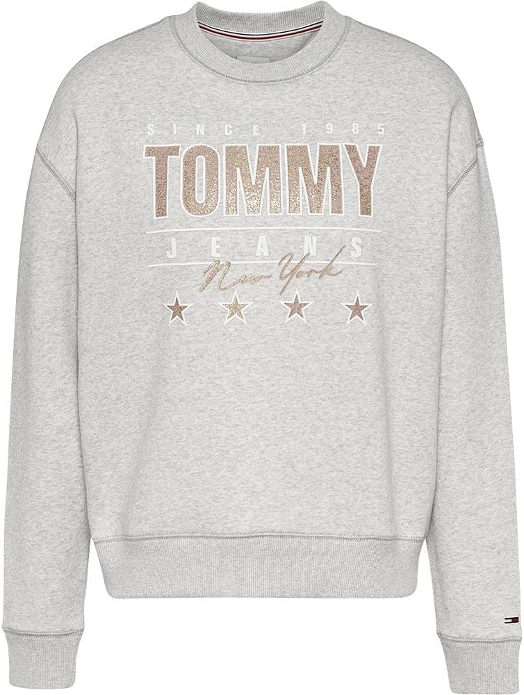 Tommy Hilfiger TJW METALLIC TOMMY SWEATSHIRT, grau(pjgrey (4)), Gr. M