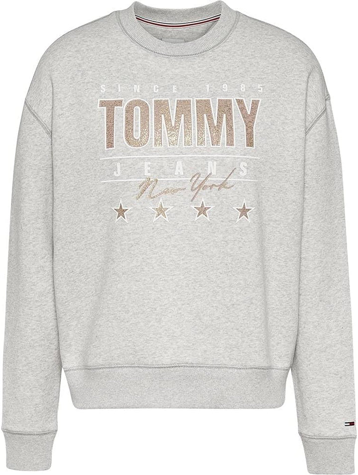 Tommy Hilfiger TJW METALLIC TOMMY SWEATSHIRT, grau(pjgrey (4)), Gr. M