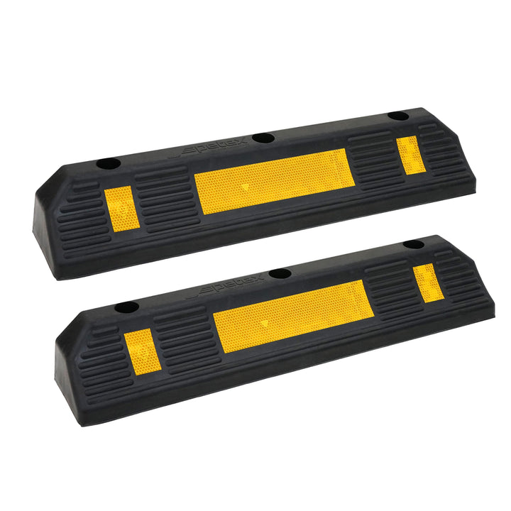 PETEX Radstopper 2er Set mit Reflexionsstreifen nach ECE R 104 2 x Garagenstopper, 2 x Garagenstoppe