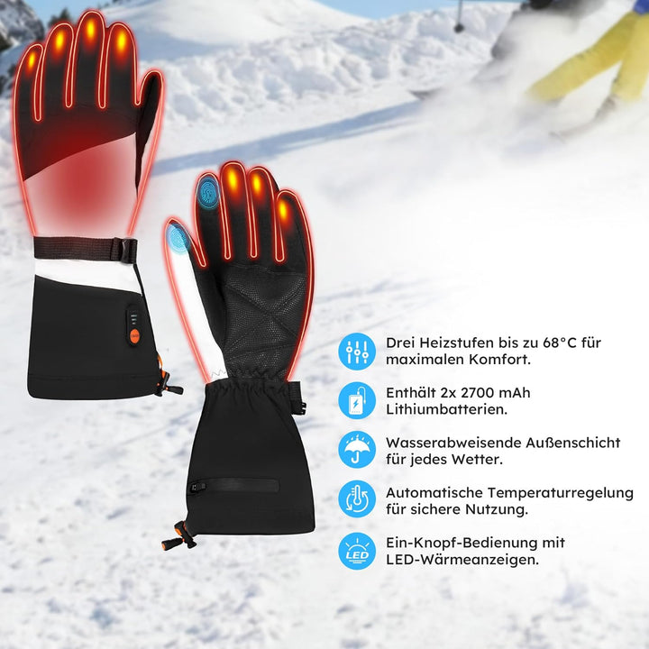 saaf Beheizte Handschuhe – Premium – 3 Positionen – Elektrische Handschuhe – Wasser- und Windabweise