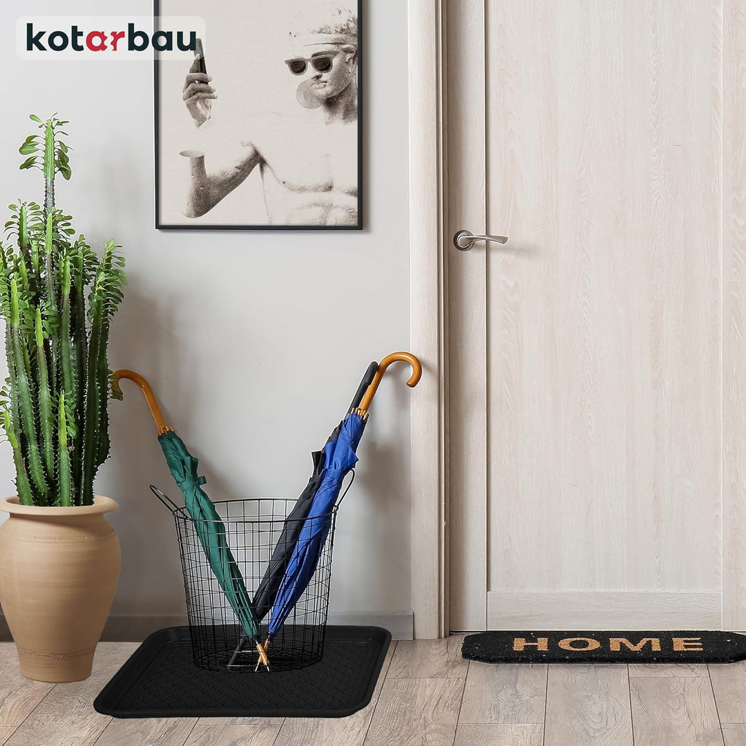 KOTARBAU® 2er Set Schuhabtropfschale 38x50cm Abtropfmatte Schuhe Schwarz Schuhmatte Abtropfmatte Kun