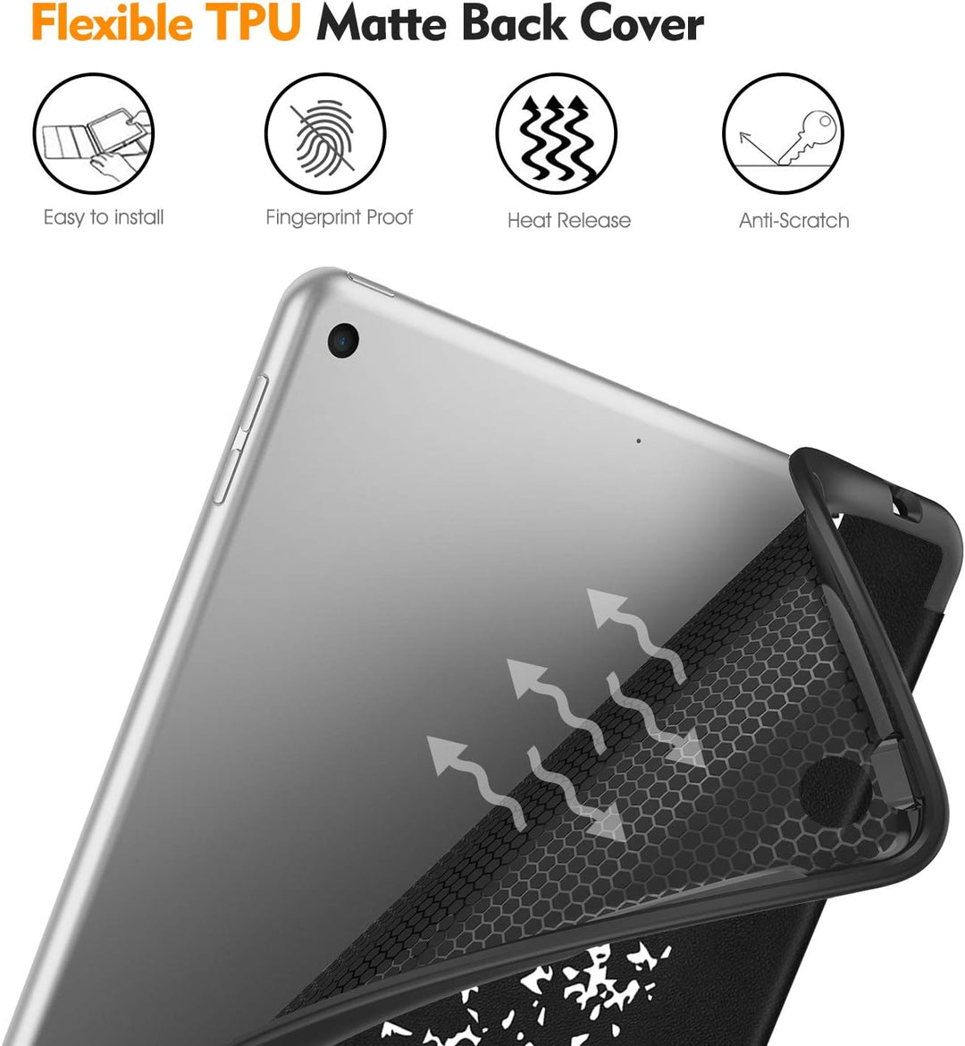 Fintie SlimShell-Schutzhülle für iPad 8. Generation 2020 und 7. Generation 2019, 10,2 Zoll. Mit eing