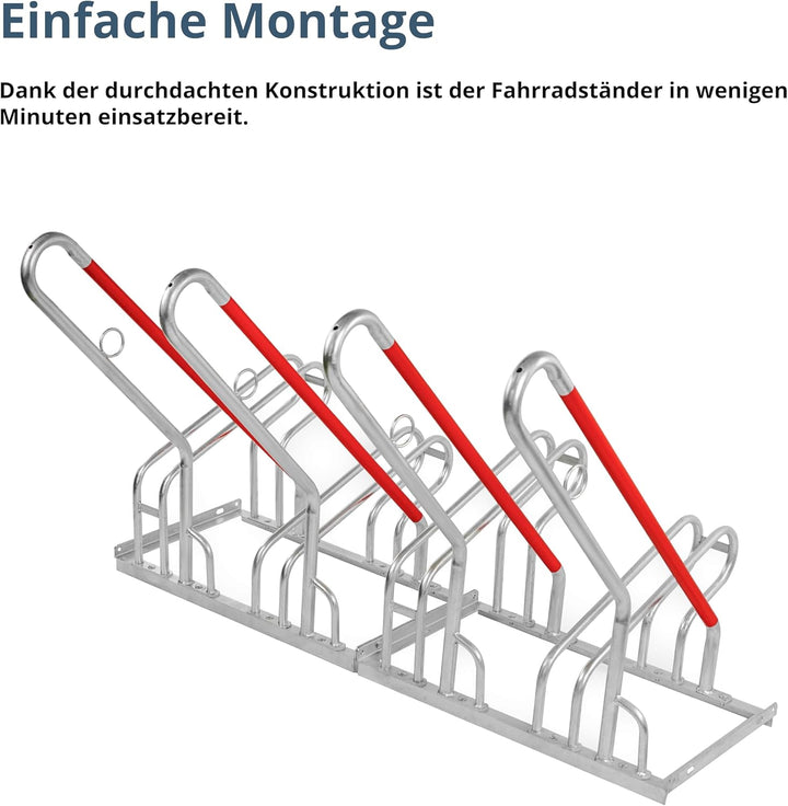 SCHULTE Regalwelt Fahrradparkständer E-Bike, für 4 Stellplätze, ca. 140x82x93 cm (LxHxB), modular, v
