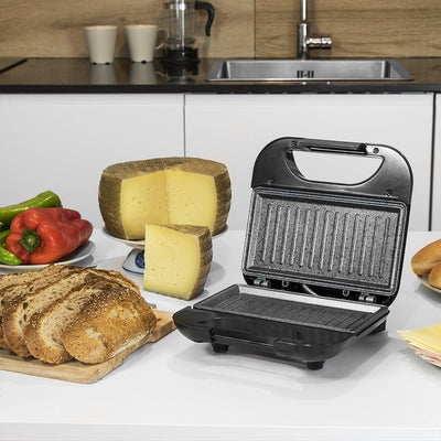 Cecotec Toast Grillfläche.Sandwichmaker mit Antihaftbeschichtung, Kapazität für 2 Sandwiches, Grillf