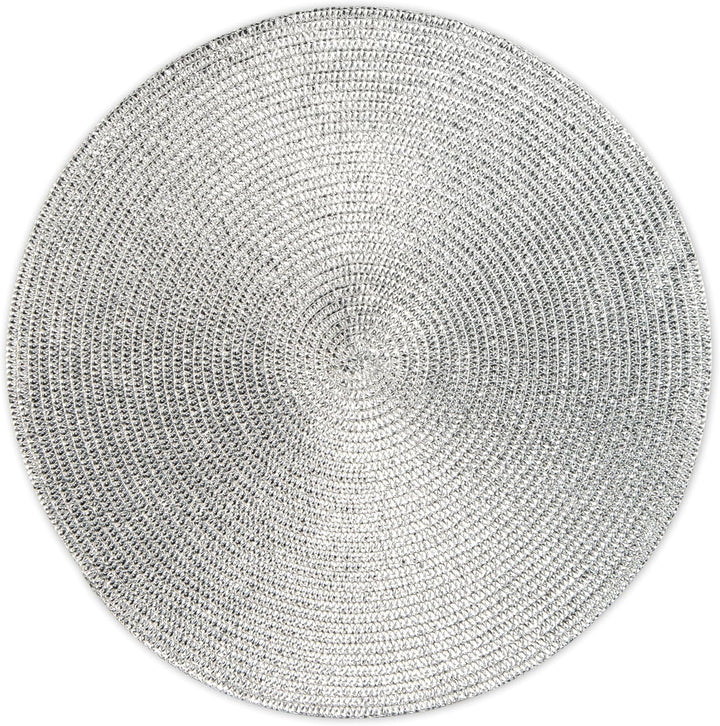 Excelsa 6er Set Platzset rund Ø 36 cm Polypropylen Silber Diametro 36 cm. Silber / Schwarz, Diametro