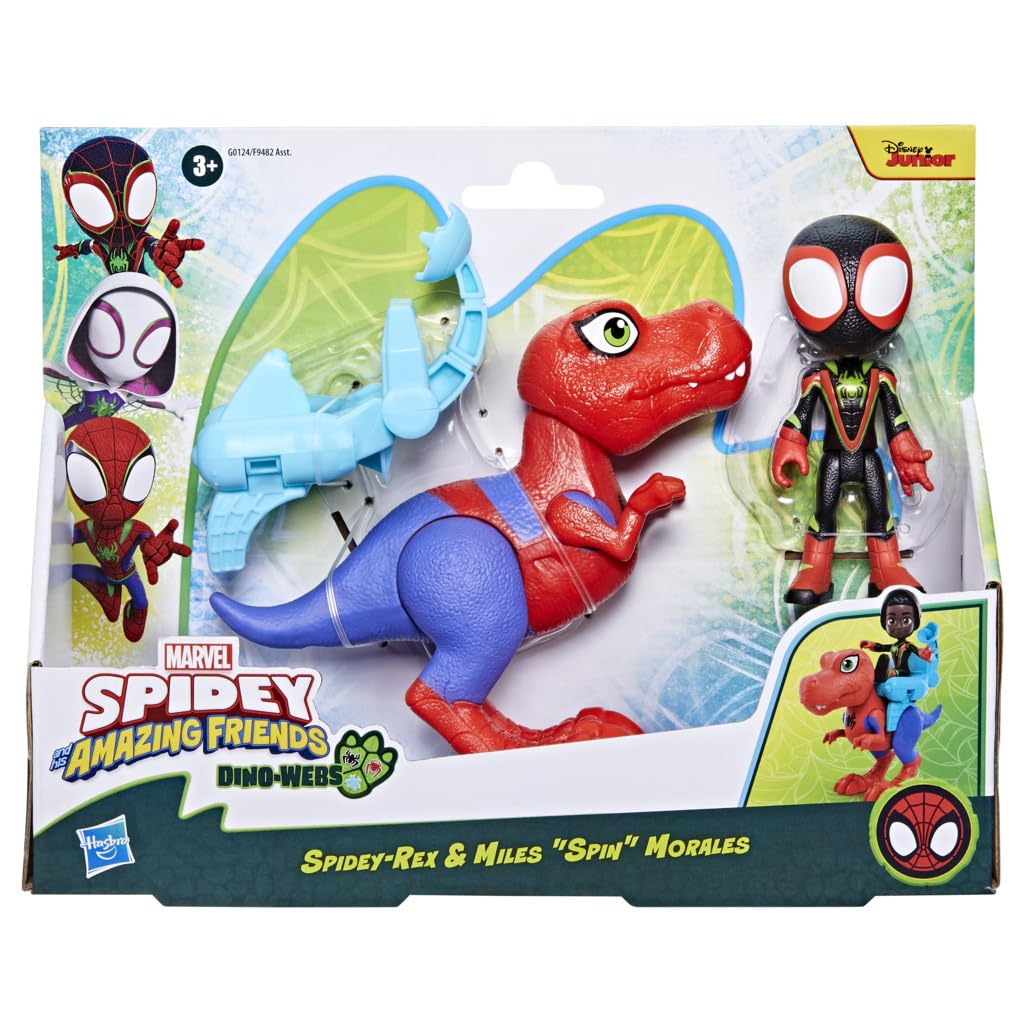 Marvel Spidey und Seine Super-Freunde Dino-Webs Spidey-Rex & Miles „Spin“ Morales Spider-Man Action-