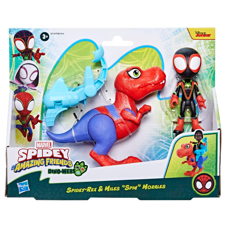 Marvel Spidey und Seine Super-Freunde Dino-Webs Spidey-Rex & Miles „Spin“ Morales Spider-Man Action-