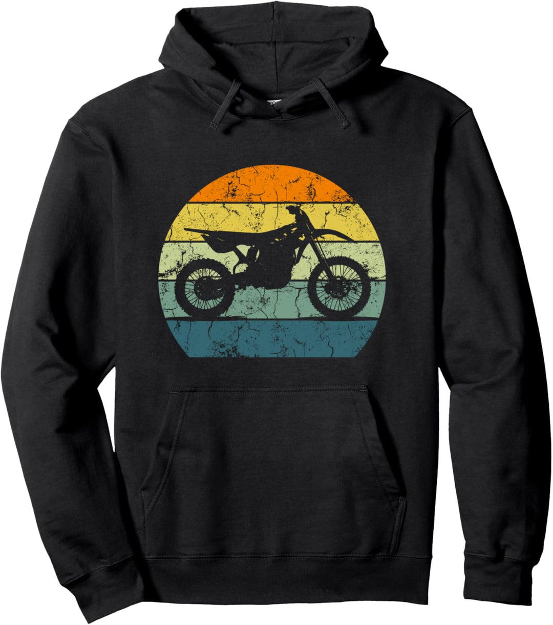 Dirt Bike Motocross Motorcycle Vintage Retro Moto Rider Gift Pullover Hoodie