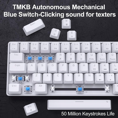 Dierya×TMKB T68se Gaming Mechanische Tastatur,60% Prozent Tastatur mit Blue Clicky Switch,Ultra-Comp