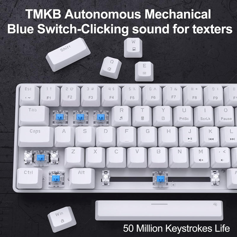 Dierya×TMKB T68se Gaming Mechanische Tastatur,60% Prozent Tastatur mit Blue Clicky Switch,Ultra-Comp
