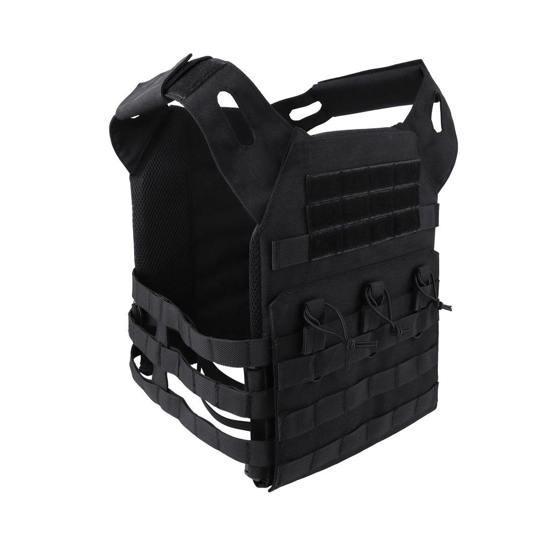 FOCUHUNTER Multifunktionale Molle Weste, Schwarz atmungsaktiv, bequeme Aufbewahrungstasche, Weste, A