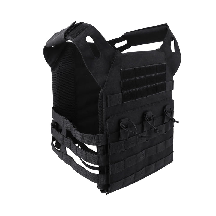 FOCUHUNTER Multifunktionale Molle Weste, Schwarz atmungsaktiv, bequeme Aufbewahrungstasche, Weste, A