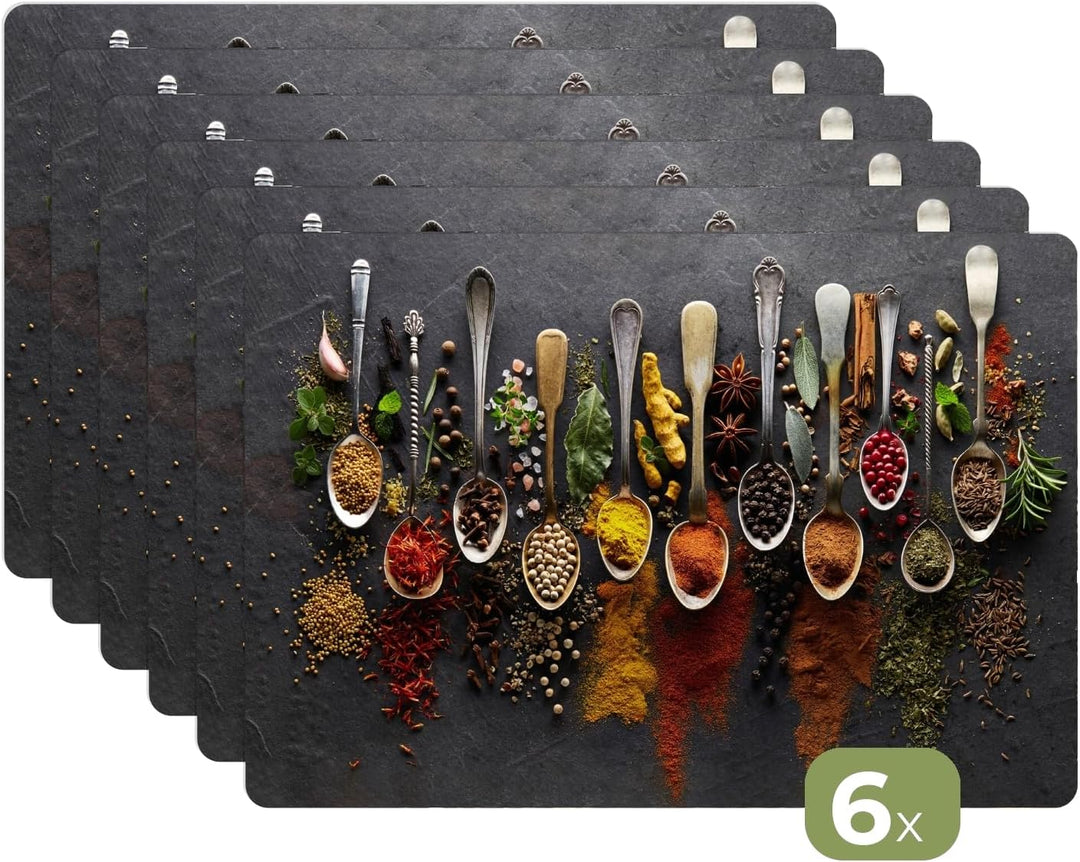 KitchenYeah© Platzsets Abwaschbar 6-Teilig 45x30 cm Tischsets Platzdeckchen Platzset Unterlage Tisch