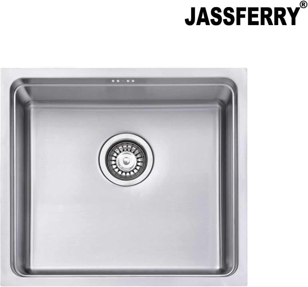 JASSFERRY Küchenspüle 1 Becken Unterbau-Küchenspüle, Unterbauspüle mit Geschirrkorb 490 x 440 Edelst