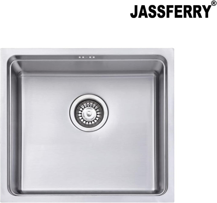 JASSFERRY Küchenspüle 1 Becken Unterbau-Küchenspüle, Unterbauspüle mit Geschirrkorb 490 x 440 Edelst