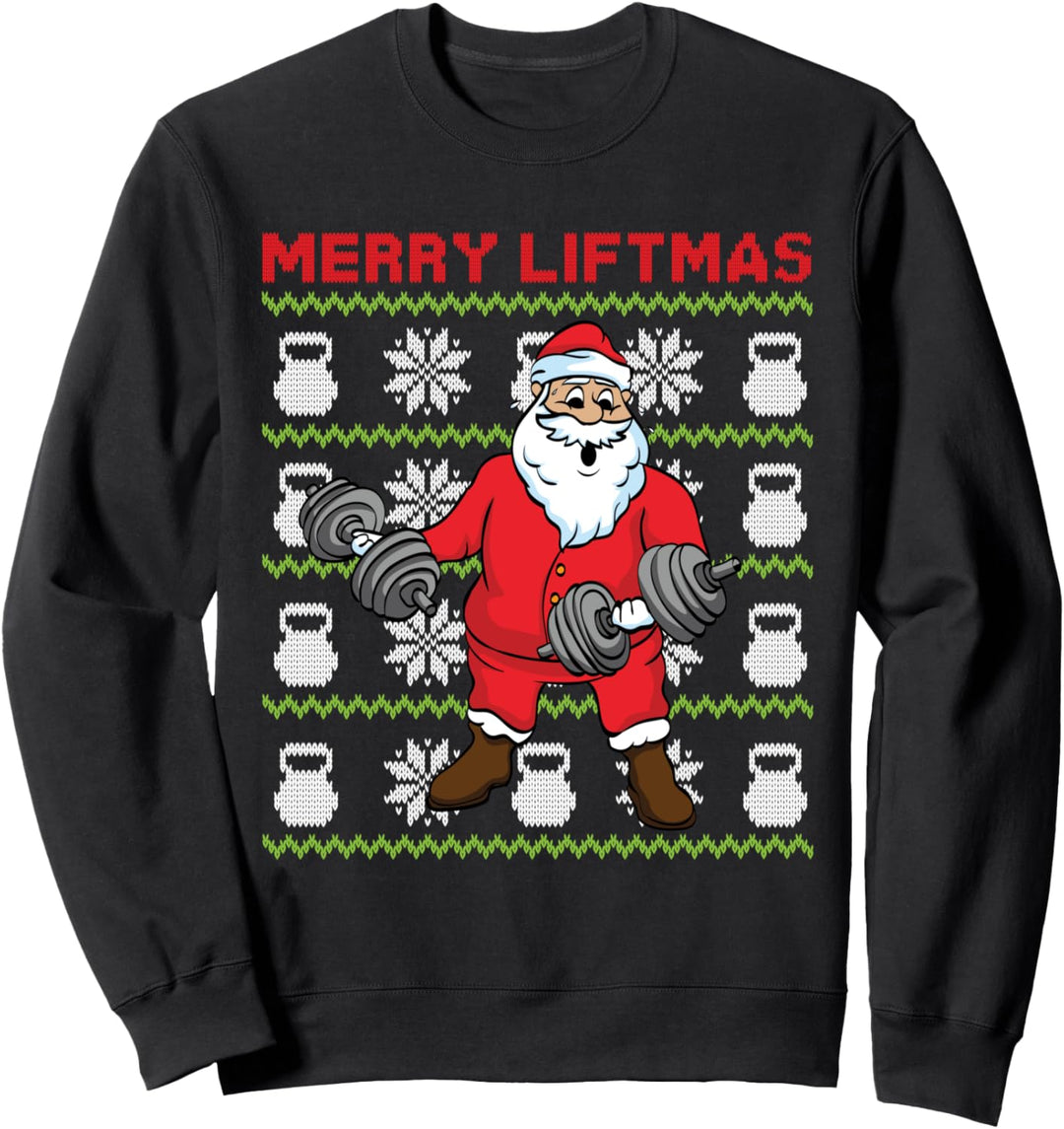 Merry Liftmas Santa Klaus Bodybuilder Weihnachten Fitness Sweatshirt