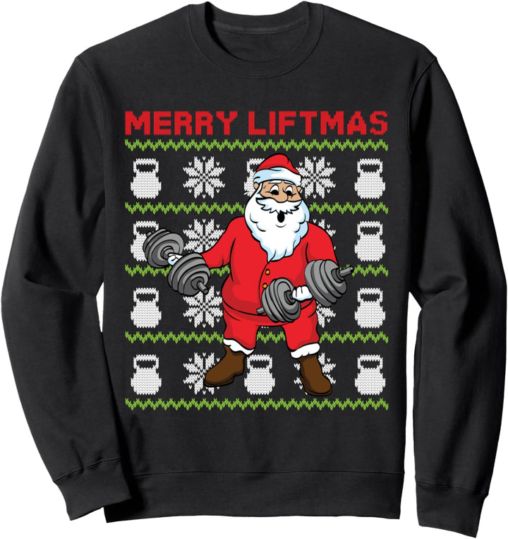 Merry Liftmas Santa Klaus Bodybuilder Weihnachten Fitness Sweatshirt