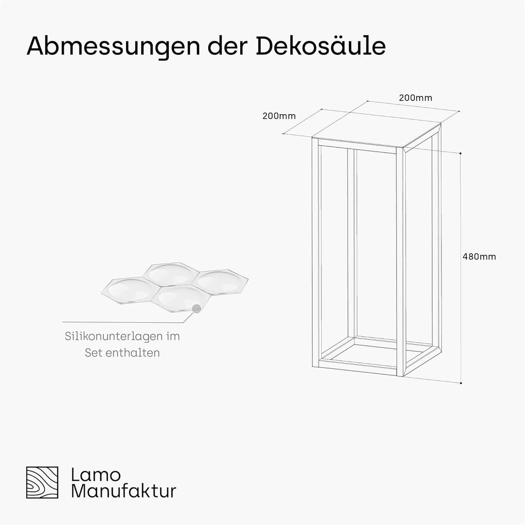 LAMO Manufaktur Blumenständer Elfenbein aus Metall 48cm | Pflanzensäule für Innenräume - Wohnzimmer,