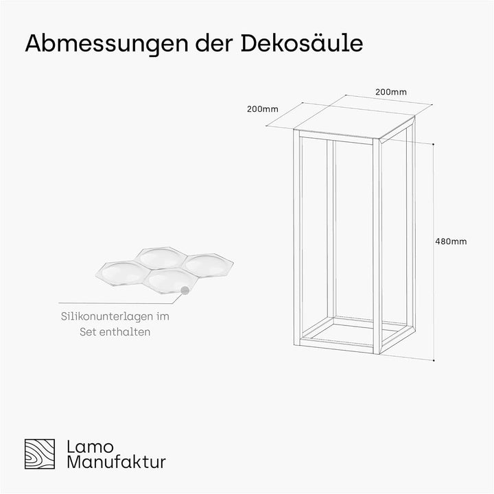 LAMO Manufaktur Blumenständer Anthrazit aus Metall 48cm | Pflanzensäule für Innenräume - Wohnzimmer,