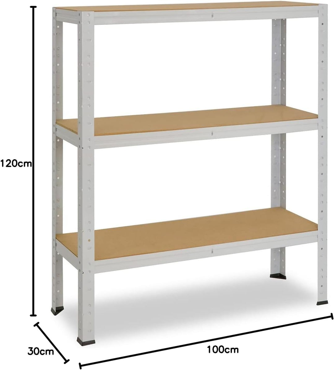 shelfplaza® 100x120x30cm Office Lagerregal Büro Schwerlastregal lichtgrau/Metall Regal Büro mit 3 Bö