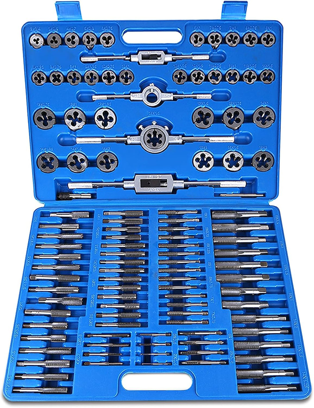 110pcs Gewindeschneider Set, Gewindeschneidsatz Gewinde Metrisch Hochwertig Gewindebohrer Schneideis