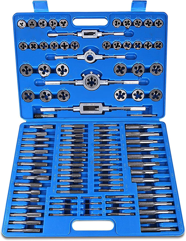 110pcs Gewindeschneider Set, Gewindeschneidsatz Gewinde Metrisch Hochwertig Gewindebohrer Schneideis