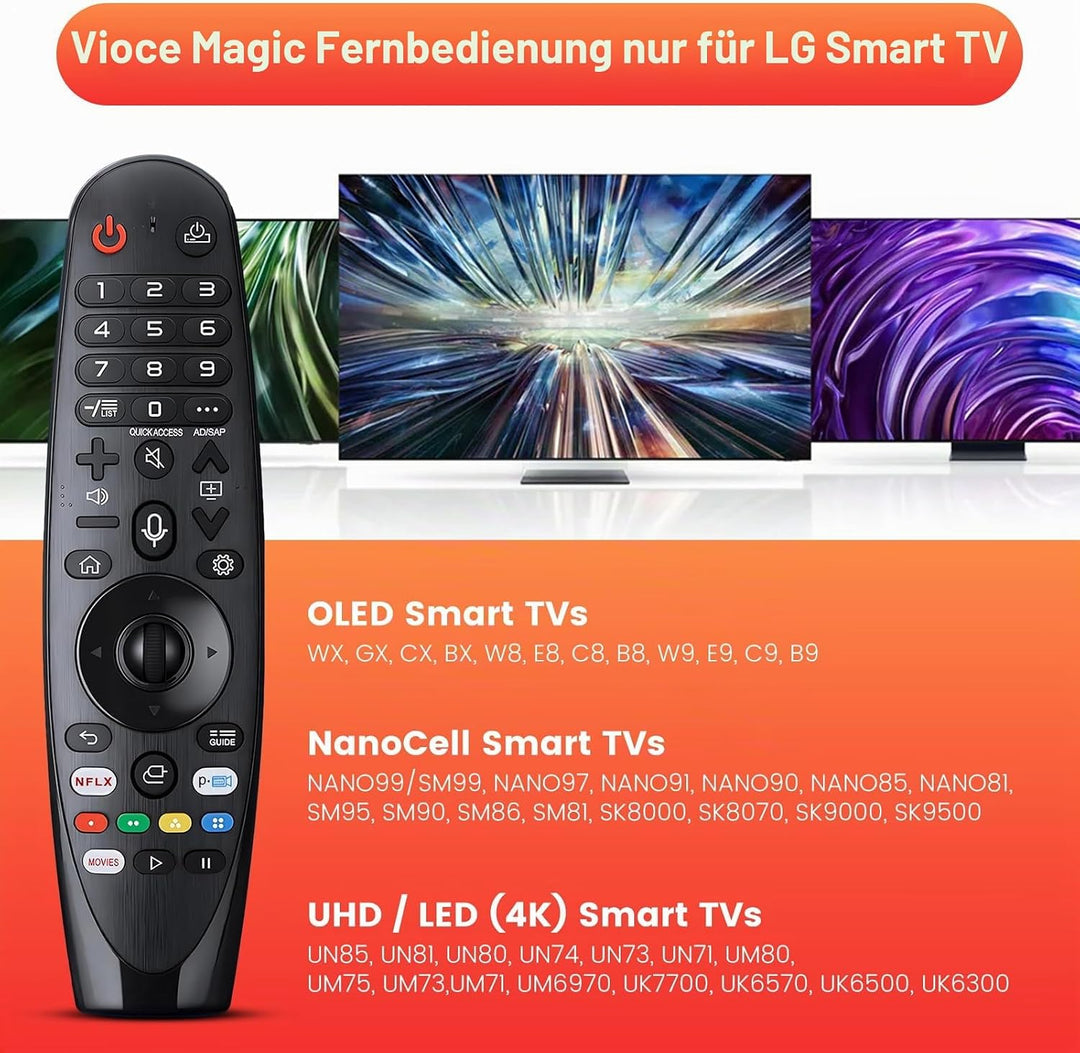 Universal Fernbedienung für LG Fernseher Smart TV OLED NanoCell QNED 4K/8K UHD – Ersatz-Fernbedienun