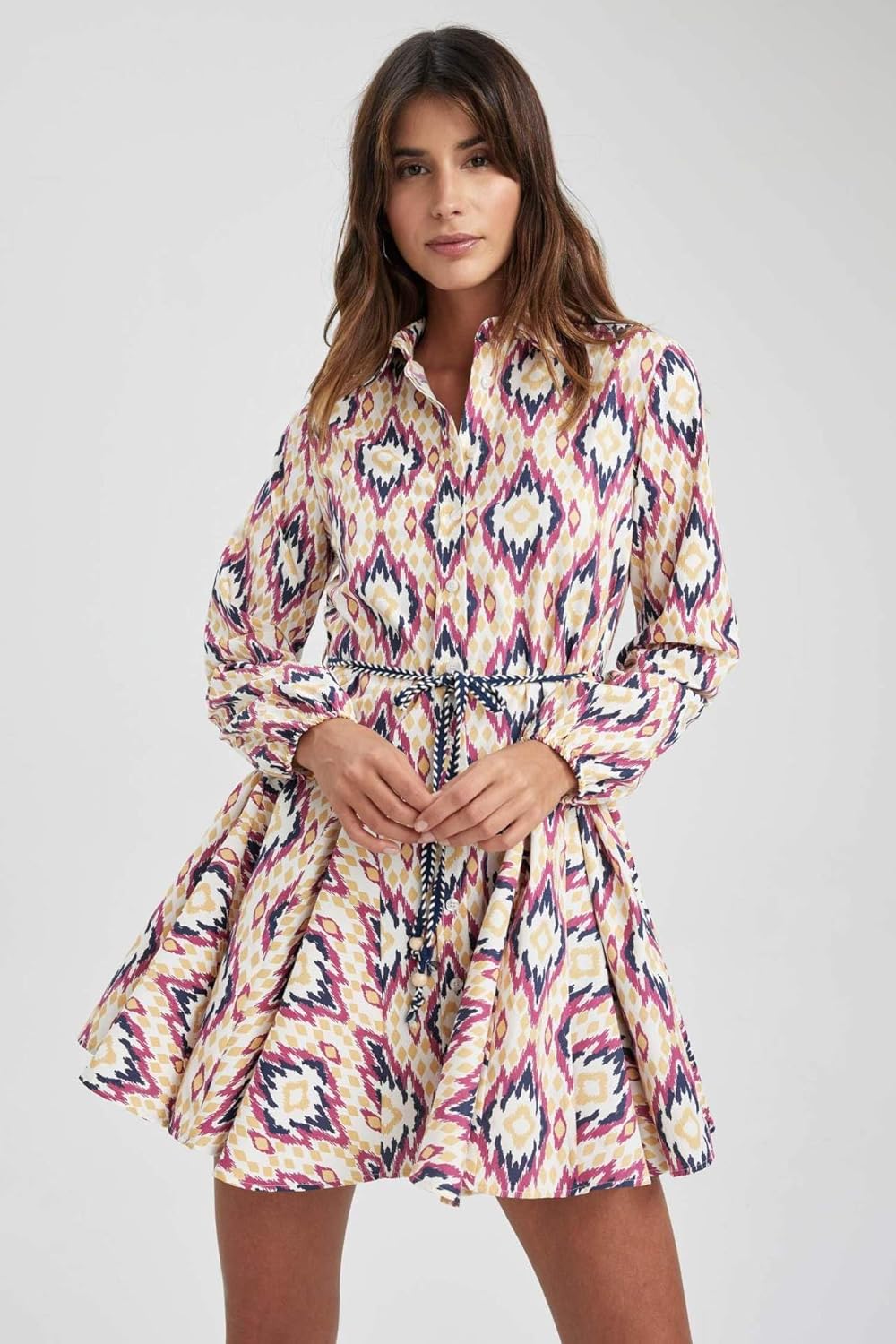 DeFacto Damen Dress 38 Rosa, 38 Rosa