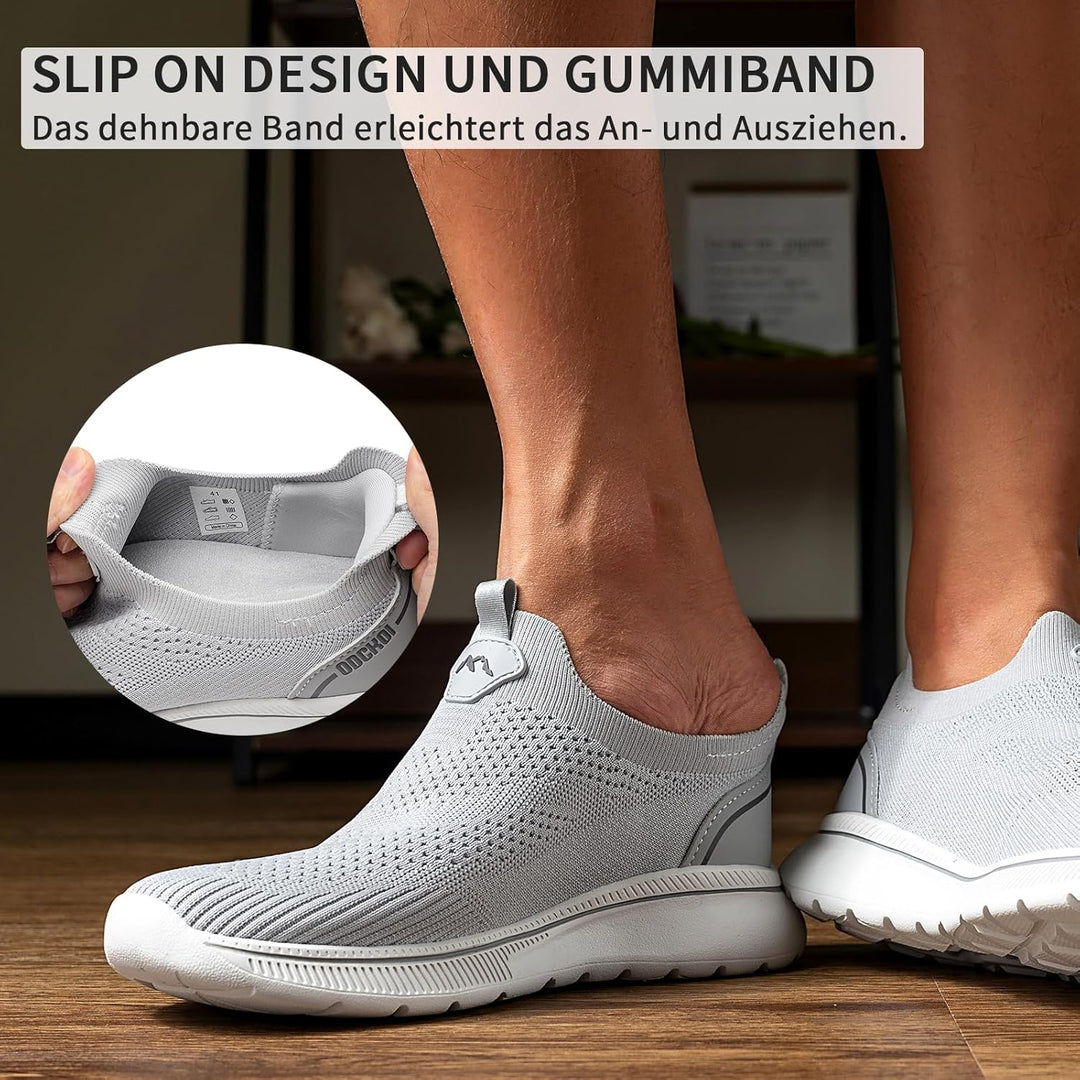ODCKOI Sneaker Herren Ohne Schnuersenkel Slip-on Schuhe Mesh Atmungsaktiv Leicht Laufschuhe Sportsch