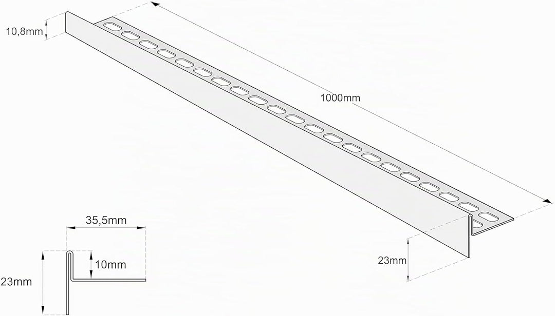 Aquabad Edelstahl Gefälleprofil Clive für begehbare Dusche in Schwarzmatt 100cm, linksversion, Kante